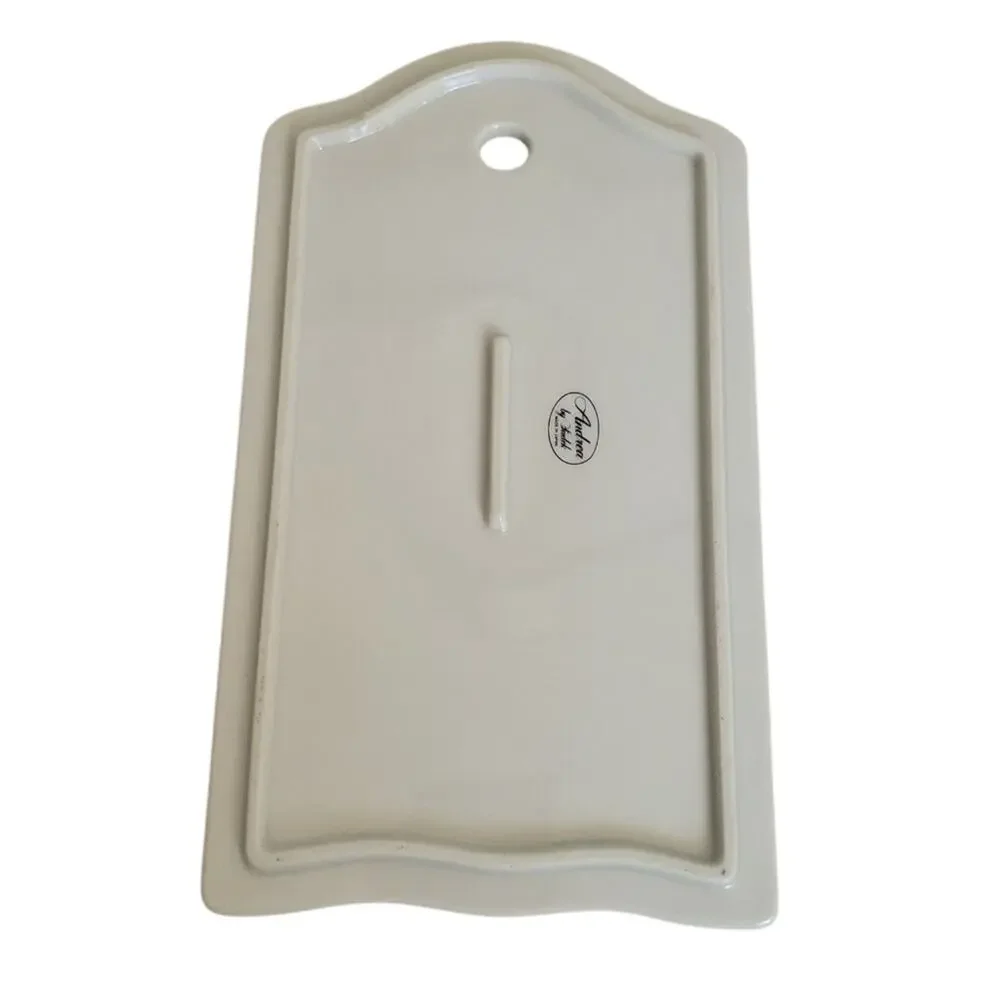 ANDREA BY SADEK Porcelain Cheese Cutting Board Berries Leaves